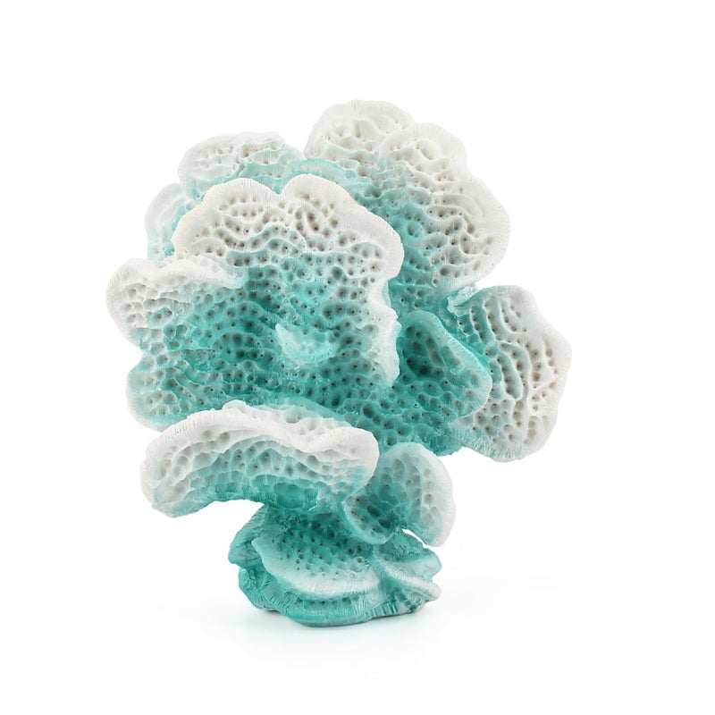 Accessoryway Turquoise Blue Coral Reef Decor,Modern Coastal Decor for Home: Small Faux Coral Statue for Nautical Themed Parties and Table Centerpieces -6.2"â€¦ - Image 1