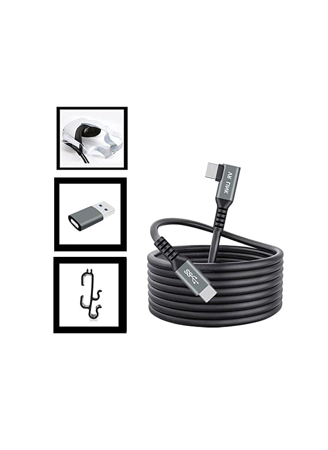 SYOSI - Usb C To C High Eed Data Transfer Fast Charging ​For Vr Headset And Gaming Pc With Usb A Male Adapter Cable Manager 16Ft C C Usb 3.2 Gen1 Vr Link Serial Cable For Oculus Quest 1 2 Connecting Cable - Image 1