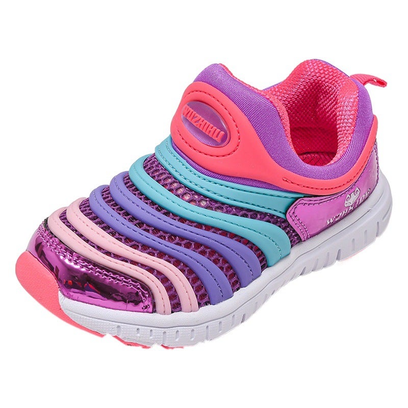 1809 Children''s Shoes Children''s Caterpillar Sneakers Spring and Summer Slip-on Baby Shoes Breathable Single Mesh Mesh for Boys and Girls - Image 2
