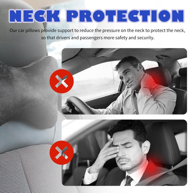 YGDMD 2PCS Car Headrest Pillow,Soft & Comfortable Car Neck Pillow for Driving Fatigue Relieve,All-Season Universal Cars Head Rest Pillows Automotive Interlor Accessorles for Cars,SUVs - Image 3