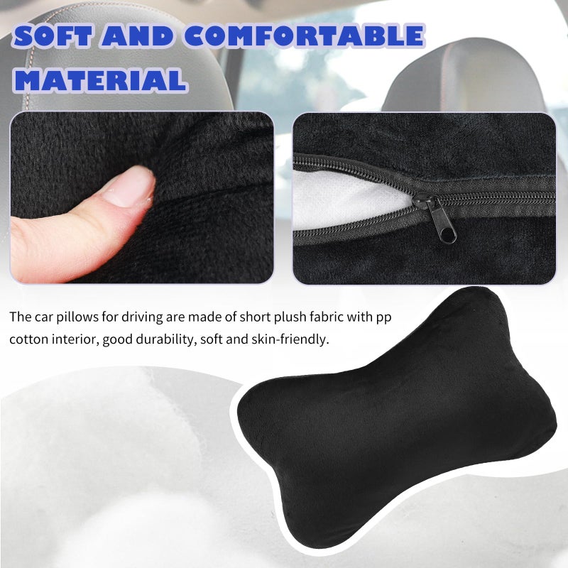 YGDMD 2PCS Car Headrest Pillow,Soft & Comfortable Car Neck Pillow for Driving Fatigue Relieve,All-Season Universal Cars Head Rest Pillows Automotive Interlor Accessorles for Cars,SUVs - Image 4
