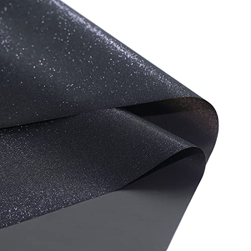 FWSA WRAPS Flower Bouquet Wrapping Paper Black 40 Sheets Waterproof Glitter Floral Wrapping Paper Sheets Handmade DIY Rose Flowers Gift Packaging Material 22.8X22.8 Inches (COLOR 1) - Image 2