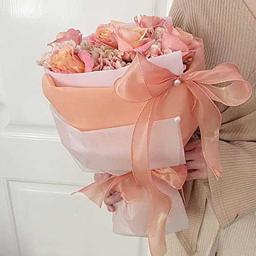 FWSA WRAPS Flower Bouquet Wrapping Paper Black 40 Sheets Waterproof Glitter Floral Wrapping Paper Sheets Handmade DIY Rose Flowers Gift Packaging Material 22.8X22.8 Inches (COLOR 1) - Image 3