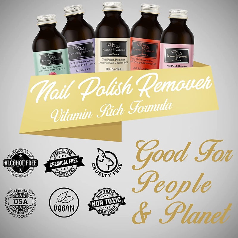 karma organic كارما أورجانيك مزيل طلاء الأظافر غير المعطر، علاج أظافر غير سام نباتي خالي من القسوة (غير معطر) (غير معطر + قاعدة/ثلاثية)  - Image 5