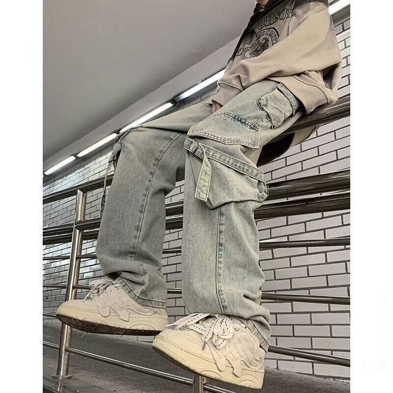 Unisex Classic Denim Jeans Loose Fit Daily Outdoor Wear - Image 2