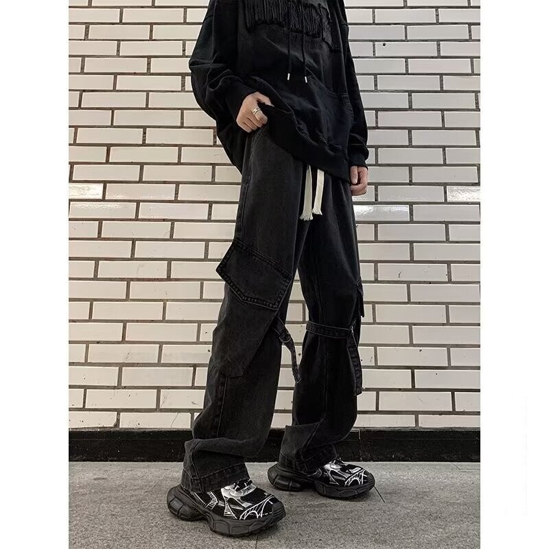 Unisex Classic Denim Jeans Loose Fit Daily Outdoor Wear - Image 3