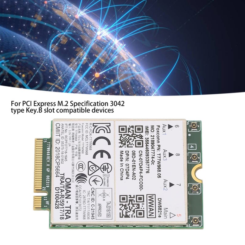 DW5821E 3G 4G 5G LAN Card High Speed Network Card Support GLONASS Galileo Positioning Black - Image 4
