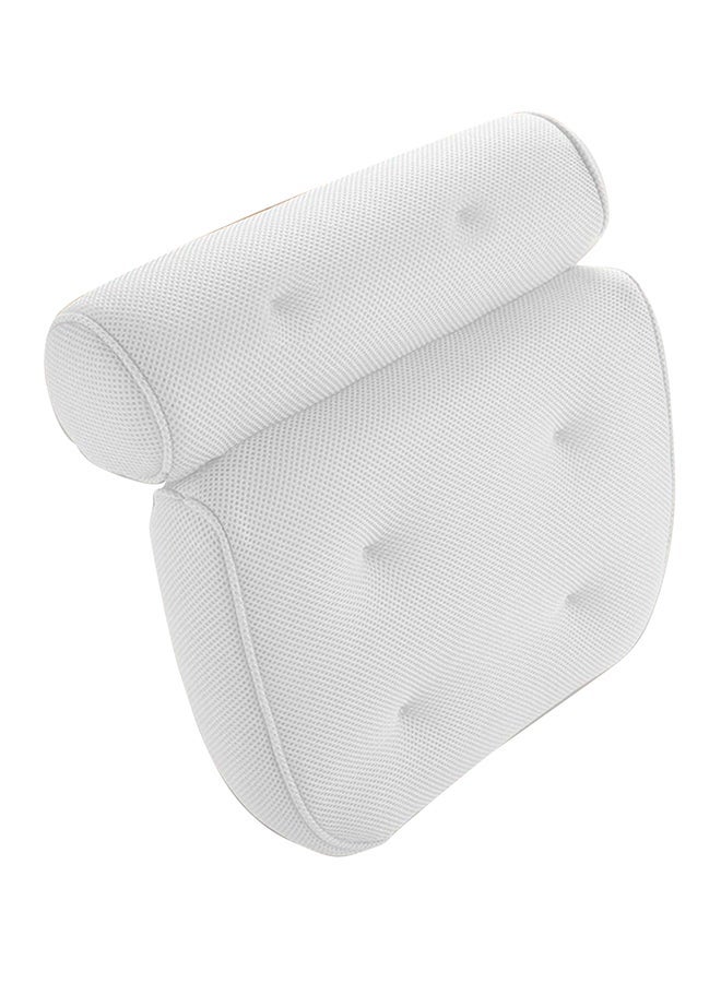 NIBEMINENT Spa Bath Pillow With 6 Non-Slip Suction Cup White 4X14X13inch 