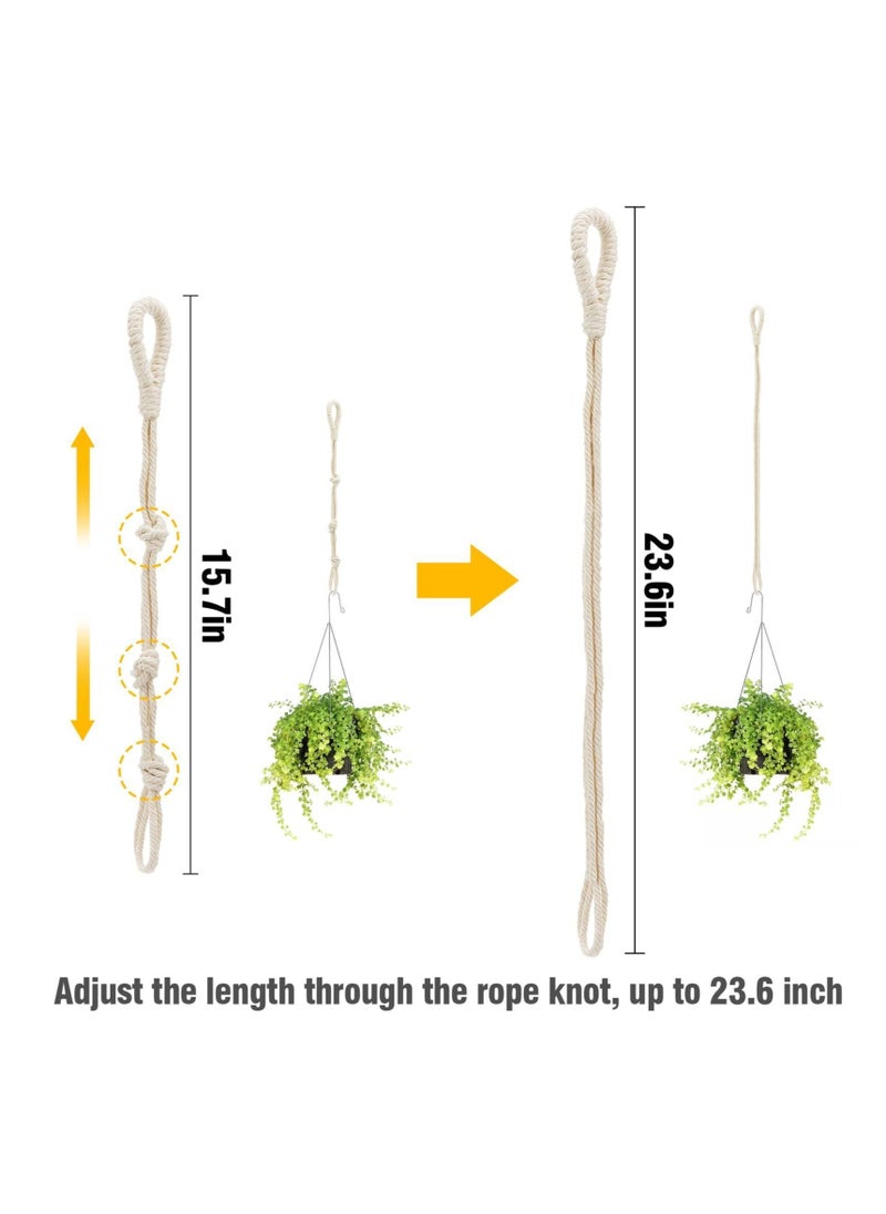 NIBEMINENT - 6 Pack Adjustable Macrame Plant Hanger Extenders Thickened Rope Hanging Extender Durable for Indoor Outdoor Pot Holder - Image 1