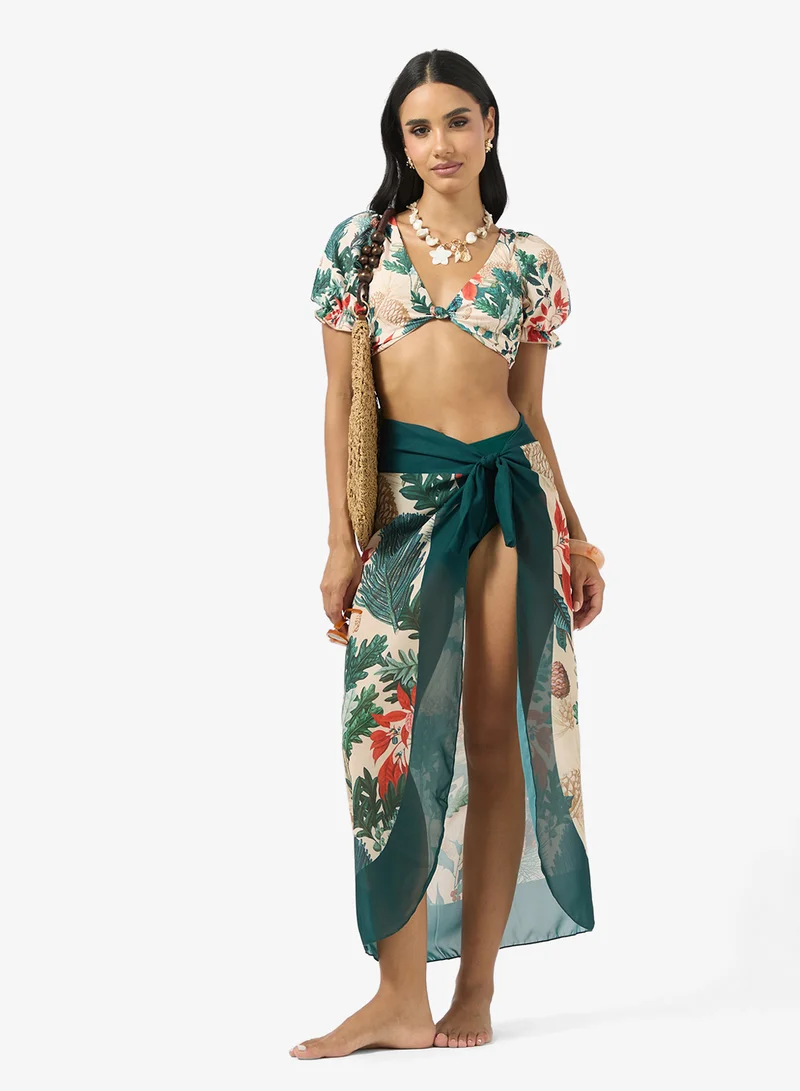 ELLA Printed Bikini With Beach Sarong