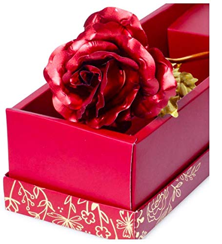 A ONE CREATIONS A ONE CREATIONS Artificial Flower Rose with Teddy Bear and Carry Bag Red Golden  - Image 5