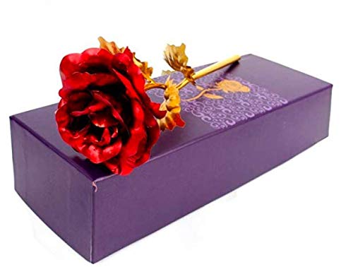A ONE CREATIONS A ONE CREATIONS Artificial Flower Rose with Teddy Bear and Carry Bag Red Golden  - Image 2