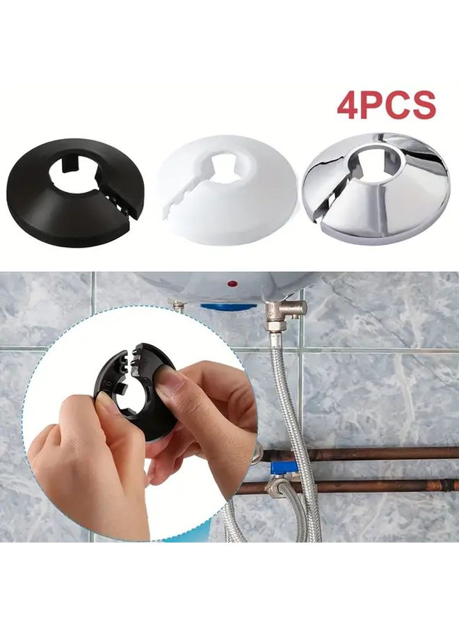 4 Pcs Chrome 15mm Plastic Water Pipe Cover Pp Radiator Escutcheon Pipe Covers For Angle Valves Faucet Accessories - Image 3
