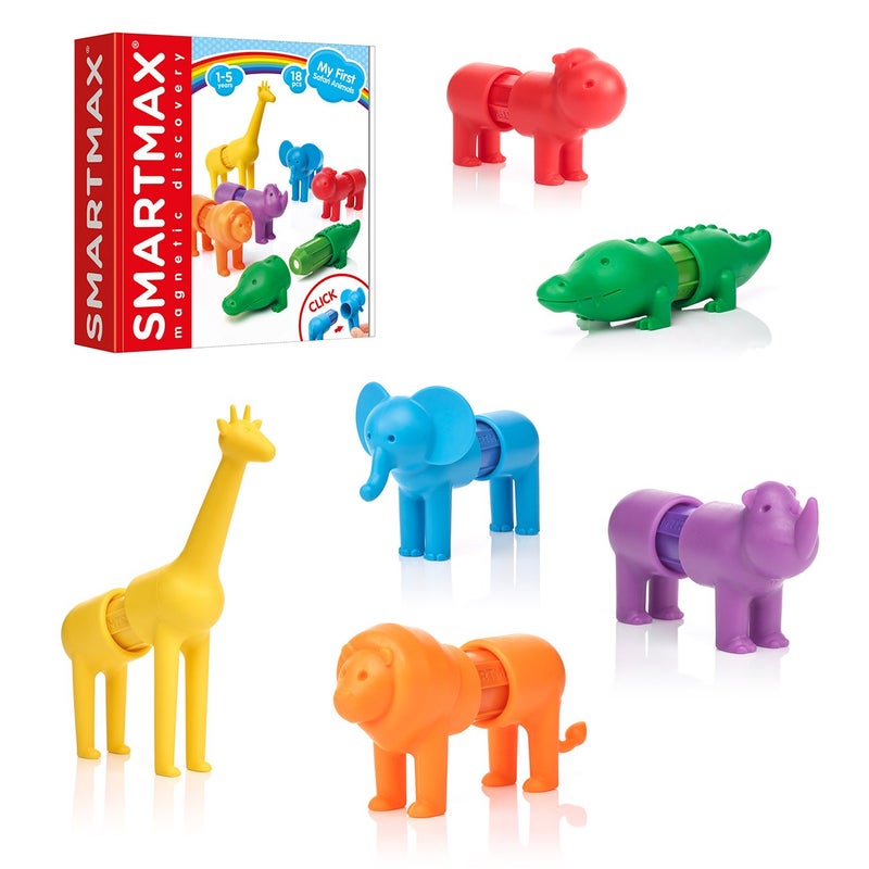 SmartMax My First Safari Animals STEM Magnetic Discovery Building Set with Soft Animals for Ages 1-5 - Image 1