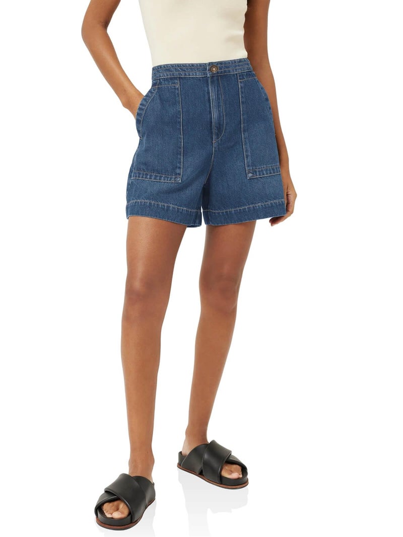 PLNOTME Womens Casual High Waisted Denim Shorts Wide Leg Summer Jean Shorts with Pockets - Image 1
