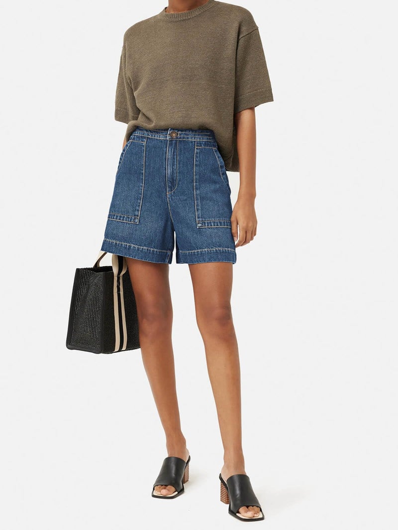 PLNOTME Womens Casual High Waisted Denim Shorts Wide Leg Summer Jean Shorts with Pockets - Image 5