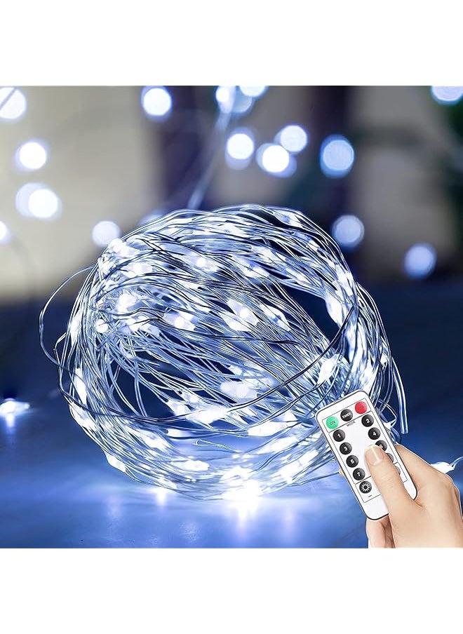 The Bros Cool White Twinkling Fairy Lights, 66ft 200 Micro LEDs, USB Powered, Remote Control, Indoor/Outdoor, 2 Pack  - Image 1