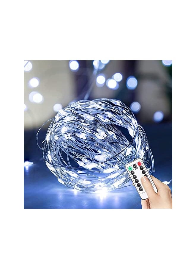 The Bros Cool White Twinkling Fairy Lights, 66ft 200 Micro LEDs, USB Powered, Remote Control, Indoor/Outdoor, 2 Pack  - Image 2