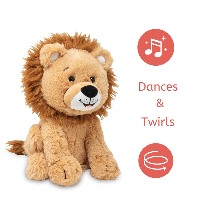 Cuddle Barn - Lucas The Lion | Soft Cuddly Interactive Animal Stuffed Lion | Twirls Around to Wild Thing | Animated Plush Toy, 10 inches - Image 3