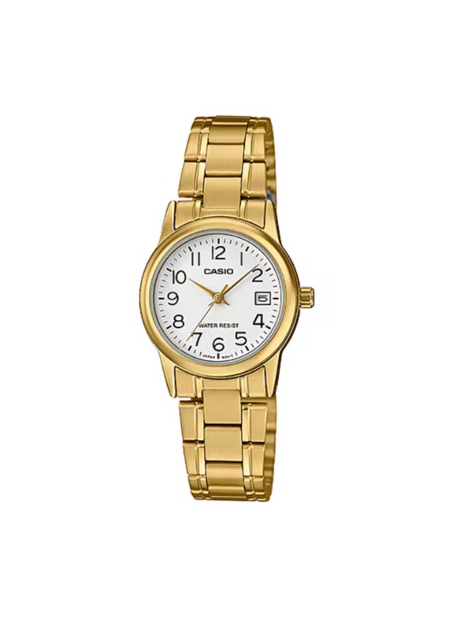 Casio LTP-V002G-7BUDF Women’s Gold-Tone Stainless Steel Analog Watch – White Dial - Image 1
