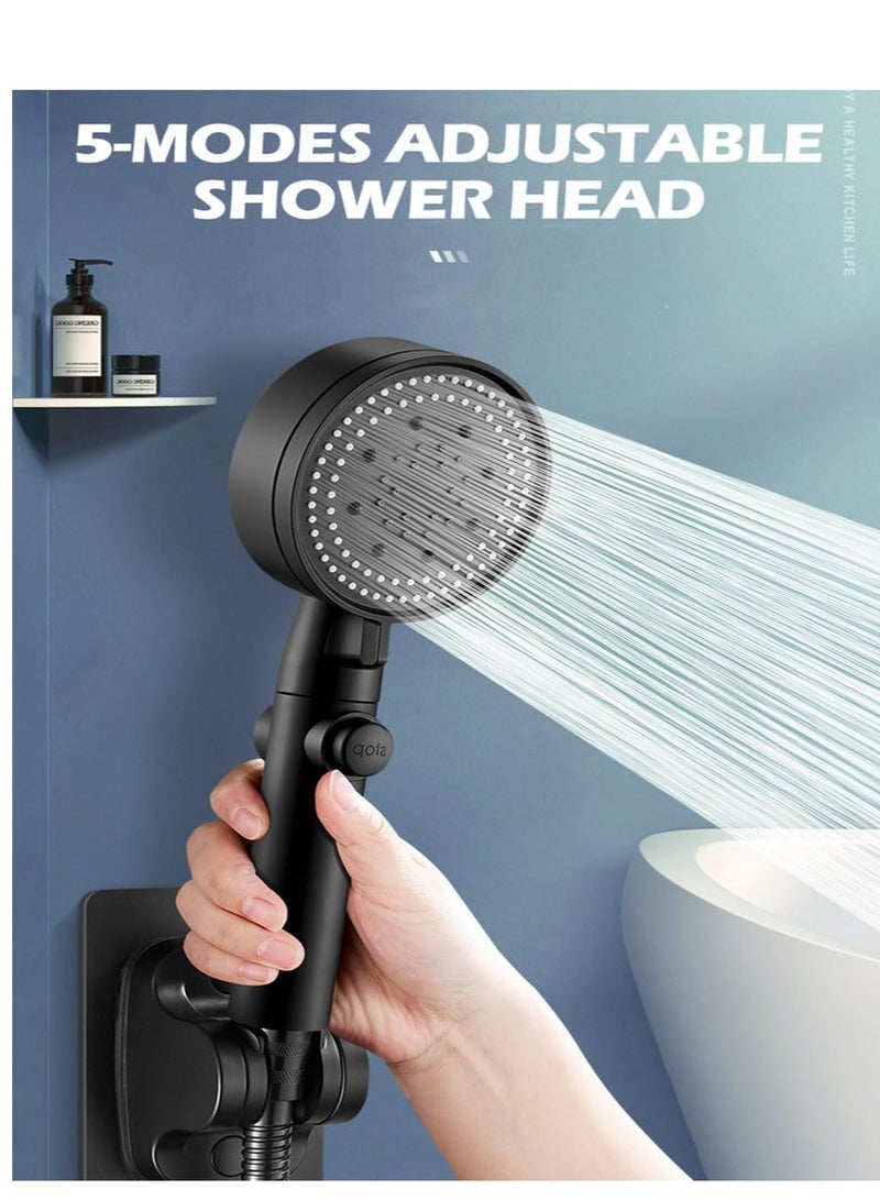YUNSYE Filtered Shower Head with Handheld, High Pressure 5 Spray Mode Showerhead, Matte Black - Image 3