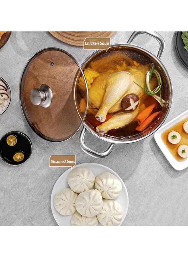 Monda Double-Layer Stainless Steel Steamer, 4 Liters – Multi-functional Steamer with Heat-Resistant Handle, Dishwasher Safe, Suitable for Induction, Gas, And Ceramic Cooktops, Silver. - Image 4