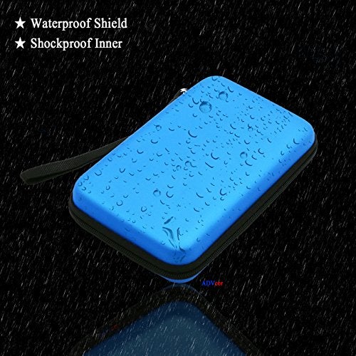 ADVcer 3DS Case, EVA Waterproof Hard Shield Protective Carrying Case with Detachable Hand Wrist Strap Compatible with Nintendo New 3DS XL, New 3DS, 3DS XL, 3DS, 3DS LL or 2DS XL or DSi, DS Lite (Blue) - Image 3