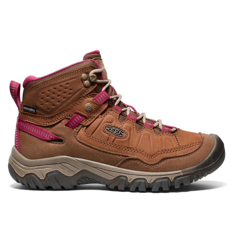 KEEN Women's Targhee 4 Mid Height Durable Comfortable Waterproof Hiking Boots, Bison/Beaujolais, 7 - Image 2