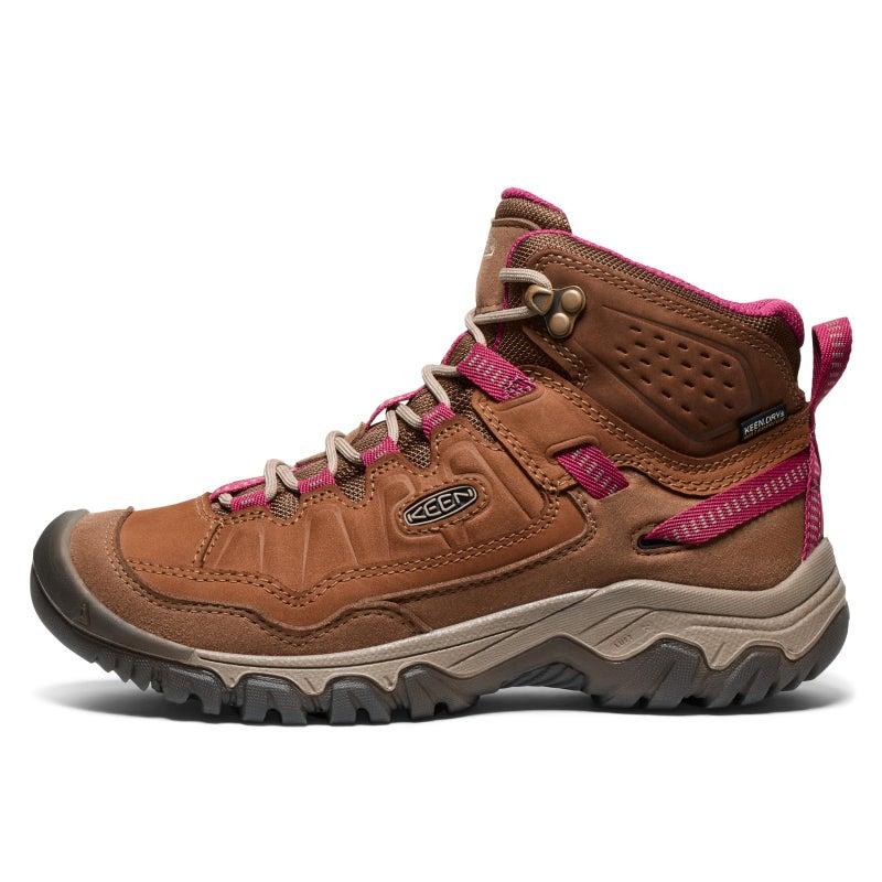 KEEN Women's Targhee 4 Mid Height Durable Comfortable Waterproof Hiking Boots, Bison/Beaujolais, 7 - Image 3