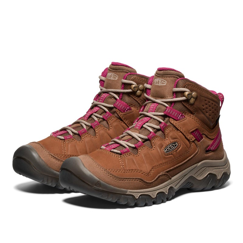 KEEN Women's Targhee 4 Mid Height Durable Comfortable Waterproof Hiking Boots, Bison/Beaujolais, 7 - Image 4
