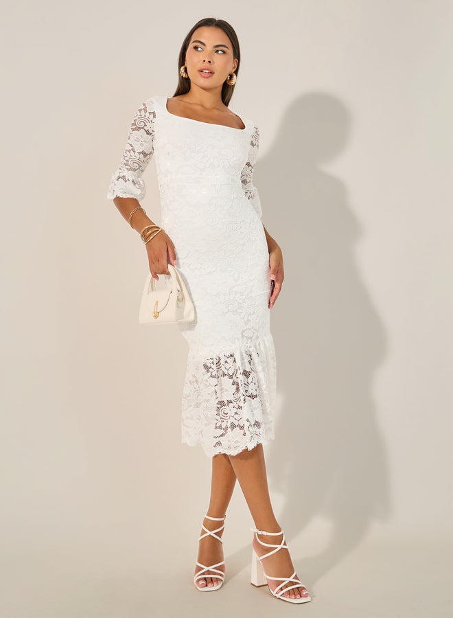 Styli Lace Midi Dress - Image 1