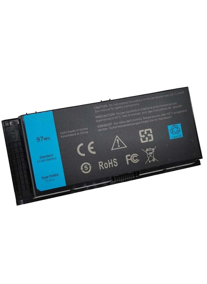 Generic Brand New FV993 11.1V 97WH Laptop Battery Compatible with Dell Precision M4600 M4700 M4800 M6600 M6700 M6800 FJJ4W 0TN1K5 K4RDX GHYB2 6RC7ND - 9 Cell Polymer  - Image 1