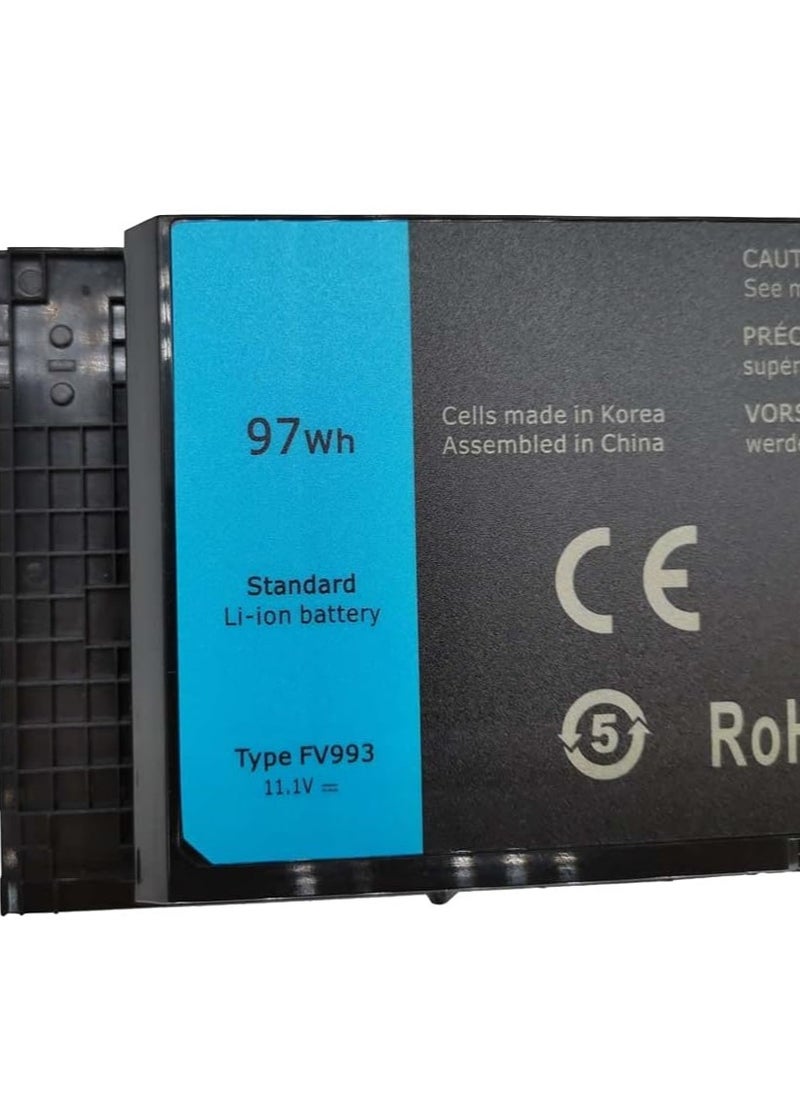 Generic Brand New FV993 11.1V 97WH Laptop Battery Compatible with Dell Precision M4600 M4700 M4800 M6600 M6700 M6800 FJJ4W 0TN1K5 K4RDX GHYB2 6RC7ND - 9 Cell Polymer  - Image 2