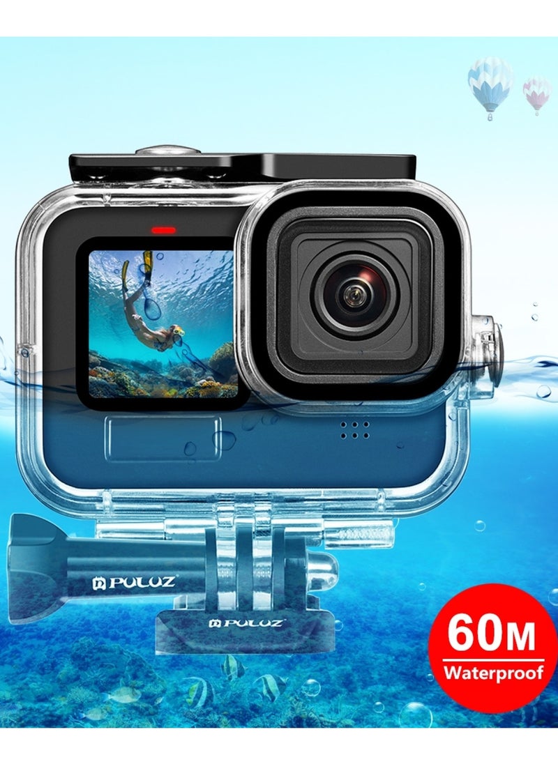 PULUZ - 60M Waterproof Housing Case Diving Case Protective Cover Shell for GoPro Hero 12/Hero 11/Hero 10/Hero 9 Black Diving Protective Housing Shell - Image 1