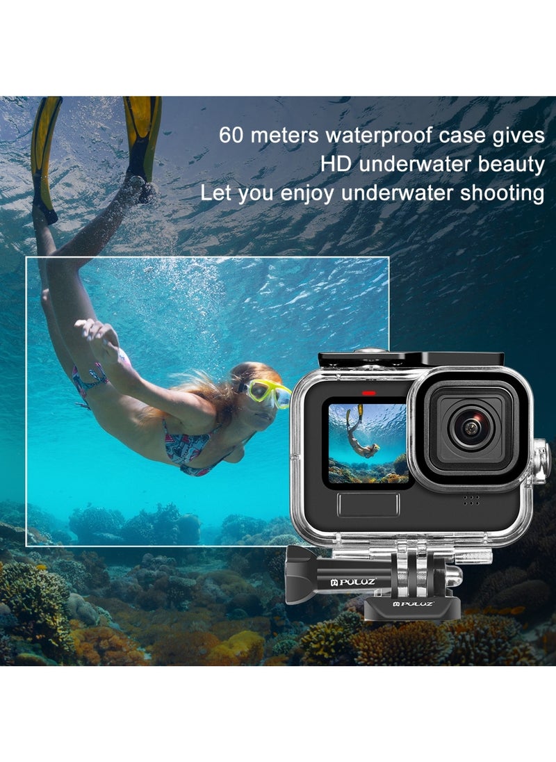 PULUZ - 60M Waterproof Housing Case Diving Case Protective Cover Shell for GoPro Hero 12/Hero 11/Hero 10/Hero 9 Black Diving Protective Housing Shell - Image 1