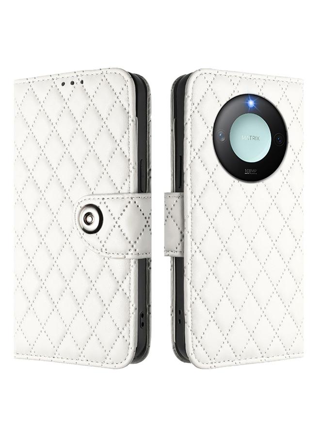 S-TOP Case For Honor X9c Smart 5G Global Rhombic Texture Flip Leather Phone Case with Lanyard - Image 2