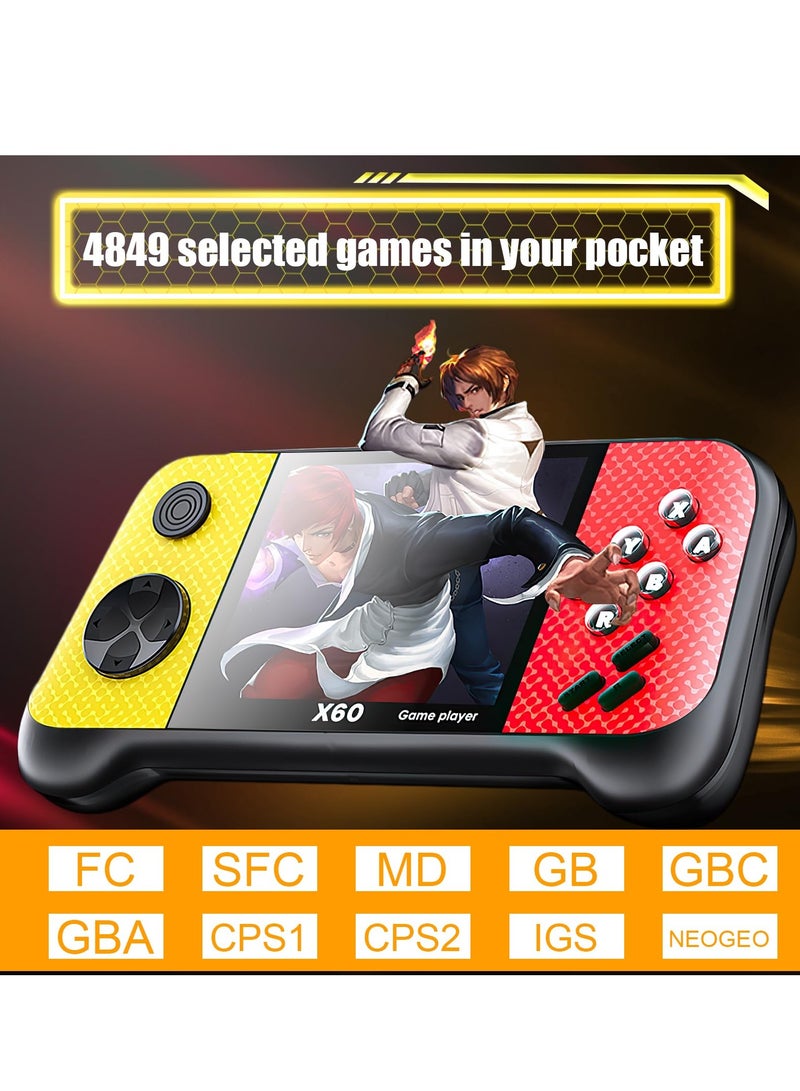 Excefore Handheld Game Console, Retro Game Console Built-in 4849 Classic Games, 3.5-inch TFT LCD Screen, 10 Emulators, MP3/MP4/Ebook - TV OUT - Portable Game Player with 2 Gamepads - Image 3