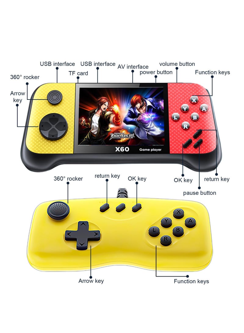 Excefore Handheld Game Console, Retro Game Console Built-in 4849 Classic Games, 3.5-inch TFT LCD Screen, 10 Emulators, MP3/MP4/Ebook - TV OUT - Portable Game Player with 2 Gamepads - Image 5