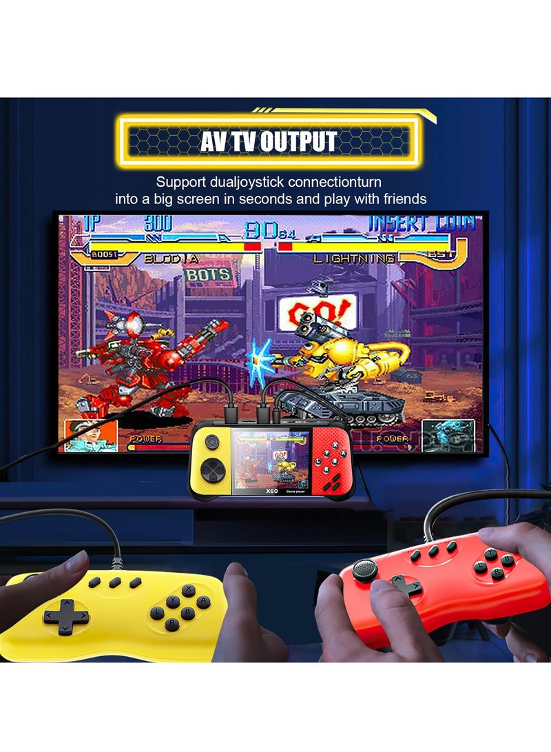 Excefore Handheld Game Console, Retro Game Console Built-in 4849 Classic Games, 3.5-inch TFT LCD Screen, 10 Emulators, MP3/MP4/Ebook - TV OUT - Portable Game Player with 2 Gamepads - Image 4