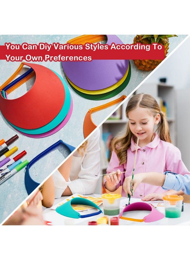 Outus Foam Visors For Kids Include Assorted Color Sun Visor Foam Hats Diy Crafts Outdoor Sports Supplies Stickers And Markers (Stylish 35 Pcs)  - Image 5