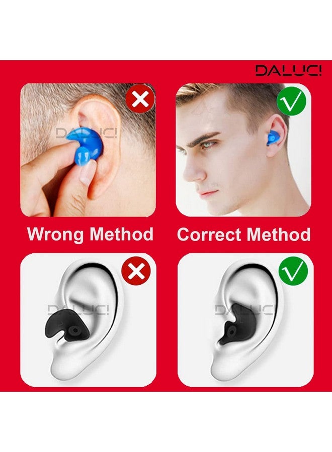 DALUCI DALUCI 2nd Gen Swimming Ear plugs for Men & Women | Ear plugs For Noise Reduction Waterproof Ear Protector from Water to Prevent Swimmer's Ear | Noise Cancellation Ear Plugs For Bathing, Showering, Surfing - 1 Pair (Matte Blue)  - Image 3