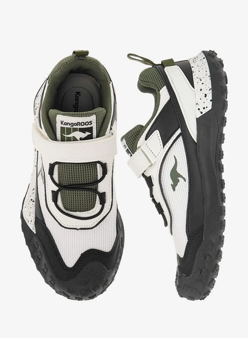 kangaROOS Boys' Logo Detail Sports Shoes with Hook and Loop Closure