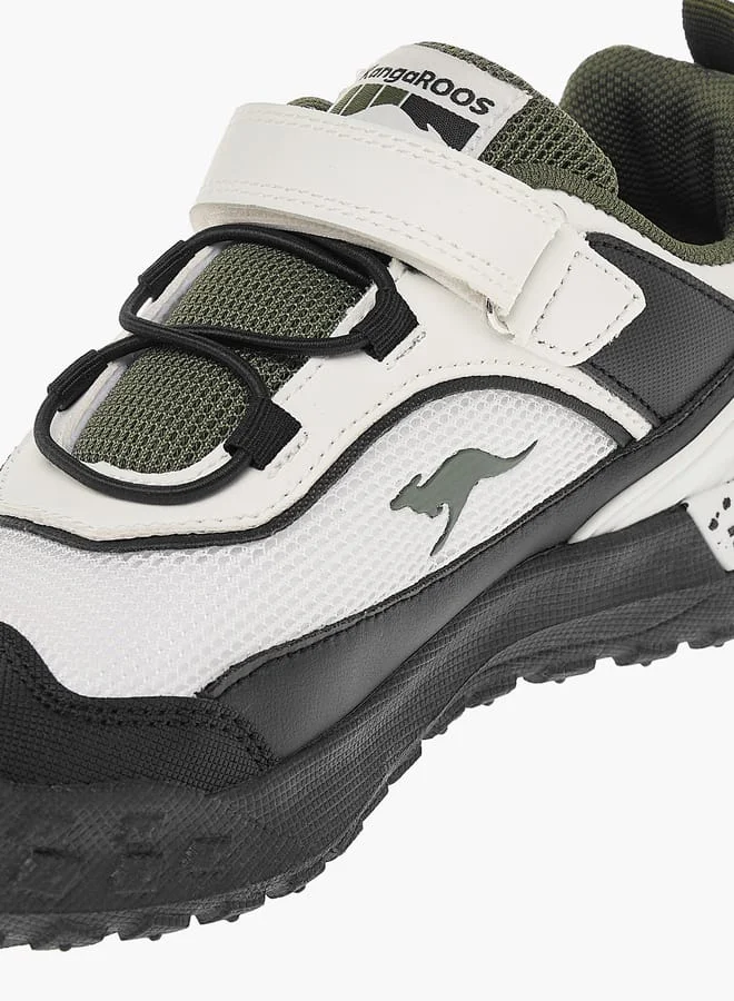 kangaROOS Boys' Logo Detail Sports Shoes with Hook and Loop Closure