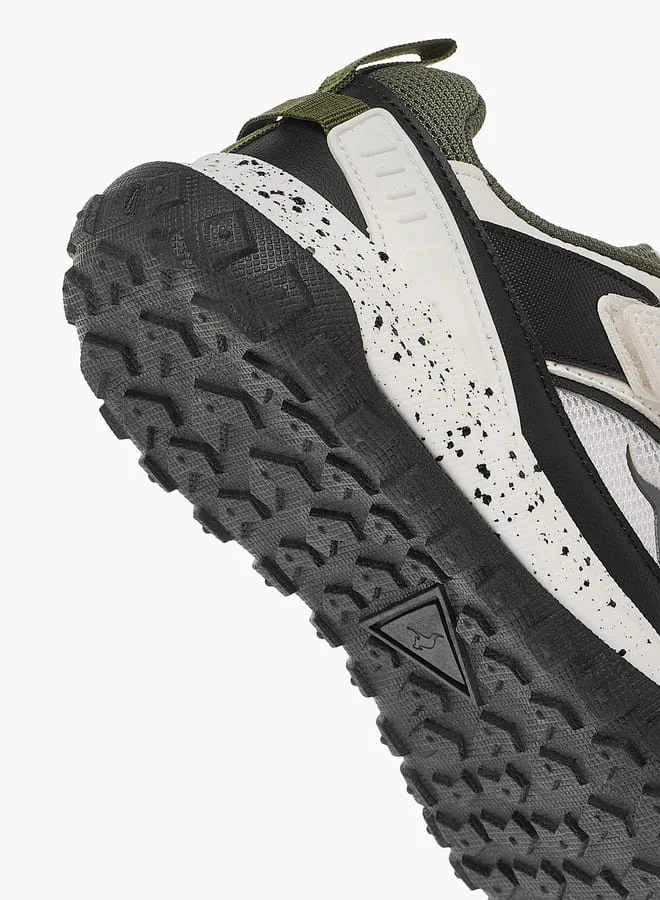 kangaROOS Boys' Logo Detail Sports Shoes with Hook and Loop Closure
