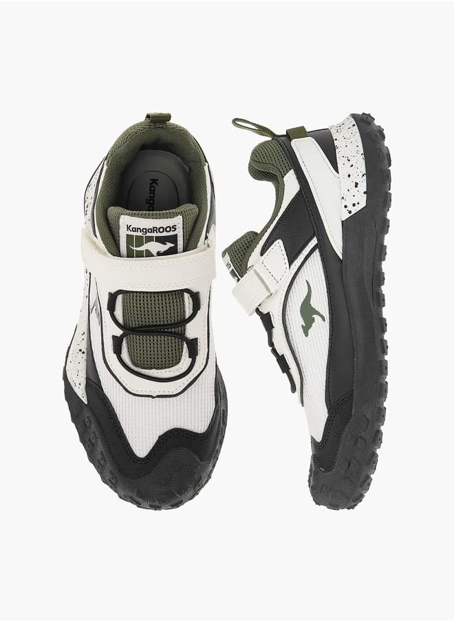 كانغاروس Boys' Logo Detail Sports Shoes with Hook and Loop Closure