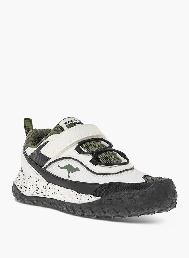 kangaROOS Boys' Logo Detail Sports Shoes with Hook and Loop Closure