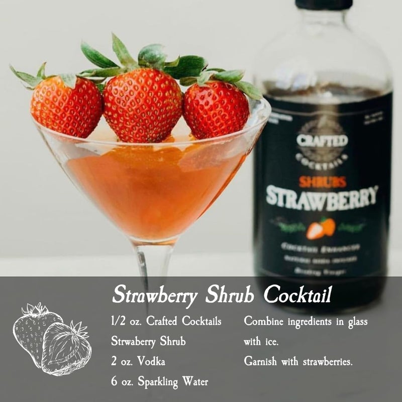 كوكتيلات مصنوعة - شراب الفراولة - عبوة 2 - استخدم كمعزز كوكتيل، نكهة صودا، أو مكون طهوي - فقط 50 سعرة حرارية لكل حصة - 16 حصة لكل زجاجة - مركز، طبيعي بالكامل - Image 3