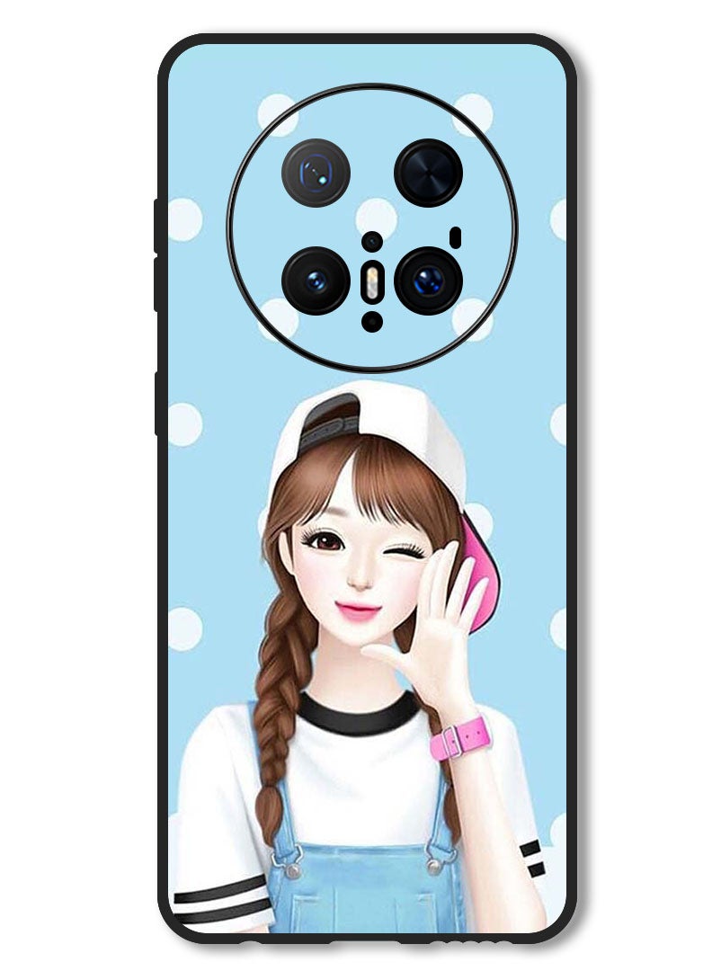 Theodor Case Compatible with Huawei Mate 70 Pro/ 70 Pro + Protection Shockproof Bumper Cover Girl Wear Cap - Image 1