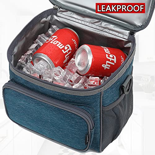 FlowFly Insulated Reusable Lunch Bag Adult Large Lunch Box for Women and Men with Adjustable Shoulder Strap,Front Zipper Pocket and Dual Large Mesh Side Pockets,Royal - Image 3