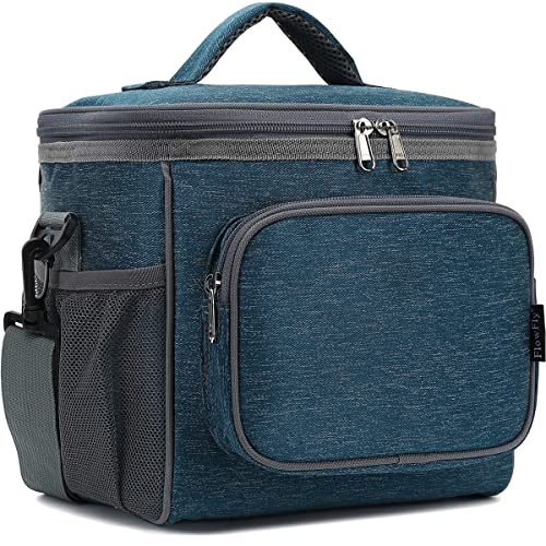 FlowFly Insulated Reusable Lunch Bag Adult Large Lunch Box for Women and Men with Adjustable Shoulder Strap,Front Zipper Pocket and Dual Large Mesh Side Pockets,Royal - Image 1